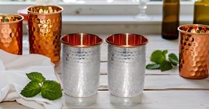 Lot de 2 gobelets martelés en métal cuivre et acier Mint Julep Cup Accessory - Product Image 6