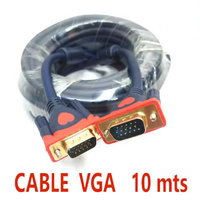 Kabel VGA TRICOM 10 Meter Male to Male PVC Jacket Braid Shielding Konduktor Tembaga untuk Monitor Resolusi 1080P