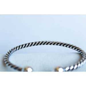 Crusted Jewellery Sterling <b>Silver</b> 925 Twisted Design <b>Adjustable</b> Bangle Black Rhodium Plating Minimalist Fine Jewelry for - Product Image 2