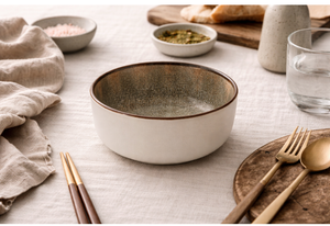 Set di 6 Ciotole in Ceramica Rotonde Regolari con Smalto Reattivo, Design Rustico Minimalista, Decorazione Digitale Lucida in Rilievo Zeus Excelsa - Product Image 3