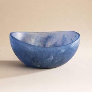 <b>Large</b> Blue Etched Glass Bowl for Fruits and Vegetables This bowl makes a great gift - Product Image 6