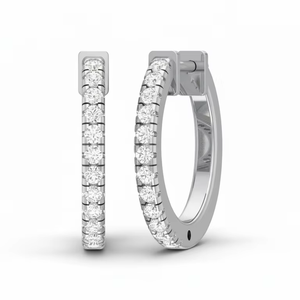 Pendientes Huggies con Diamantes de Corte Brillante para Mujer - Product Image 1