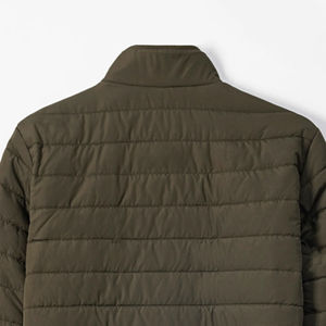 Personnalisable XL solide vert olive fermeture à glissière support coupe-vent respirant toile hiver extérieur veste confortable léger - Product Image 5