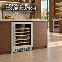 Réfrigérateur à vin personnalisé Minghou, double zone, encastrable, armoire à vin de luxe pour maison, villa, bar, projet