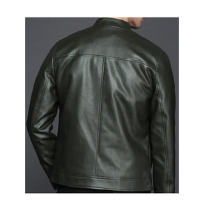 Nouvelle veste en cuir de couleur Olive pour homme, Logo personnalisé, élégante, fabriquée avec des matériaux de haute qualité, disponible à des prix raisonnables - Product Image 4