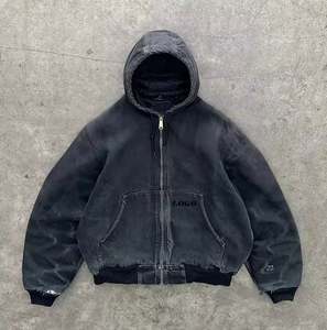 Logo personnalisé couleur unie hommes sweats à capuche surdimensionnés 100% coton Denim sweats à capuche Streetwear lavage à l'acide sweats à capuche zippés - Product Image 5