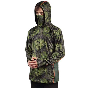 Camisas de pesca de poliéster UPF50 + de alta calidad, de secado rápido UV jersey con capucha, diseño transpirable, rendimiento de protección solar, poliéster 100% - Product Image 1