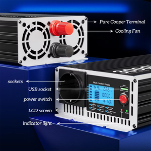 Convertisseur d'énergie solaire haute efficacité 4000W 2000W à onde sinusoïdale pure DC 12V 24V vers AC 110V 220V pour système solaire, voiture, camping-car, maison, alimentation de secours - Product Image 5