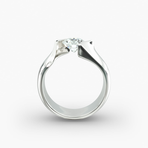 925 argent plaqué 2 MM Moissanite coupe ronde bague en diamant réglage de Tension de luxe bague de mariage pour les femmes bijoux fins cadeau - Product Image 5