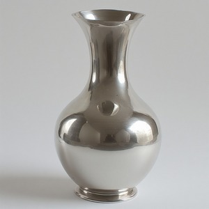 Vase décoratif en métal patiné argenté gravé à la main Artisan Artistry conçu pour les intérieurs festifs avec une décoration de luxe raffinée - Product Image 1