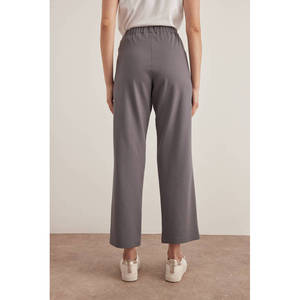 Pantalon gris à taille mi-haute, coupe décontractée, respirant - Product Image 6