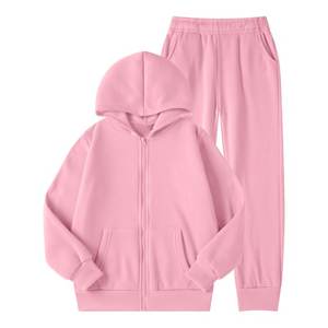 Conjunto Deportivo Clásico para Mujer, Color Sólido, Invierno, Transpirable, Estampado, 2 en 1, Sudadera con Capucha, Pantalones Jogger, Poliéster de Alta Calidad, Casual - Product Image 4
