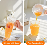 Gobelet à neige pré-percé de 40 oz avec poignée, tasse en plastique transparente anti-fuite, vente en gros