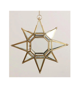 Gold Plating Attractive Design & Style for Home Decoration Metal Brass Frame & Clear <b>Glass</b> <b>Lantern</b> Hanging Terrarium With Handle - Product Image 4