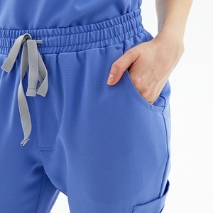 Ensembles d'uniformes d'allaitement pour femmes hommes ensemble de gommages de mode uniformes d'infirmière médecin d'hôpital pantalon à séchage rapide avec plusieurs poches - Product Image 3