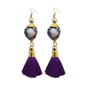 Tip Top Fashions Gold Plated Purple Thread Tassel - Product Image 1