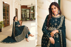 Designer Gown With Beautiful <b>Embroidery</b> Work By Wholesale Exporter Fabzone - Product Image 3