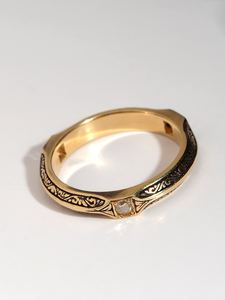 แหวนเซอร์คอนสไตล์เวนิสแหวนหมั้นแหวนหมั้นแบบตัดดอกกุหลาบ925ดำชุบทองเงินเป็นของขวัญสำหรับคู่ค้า - Product Image 6