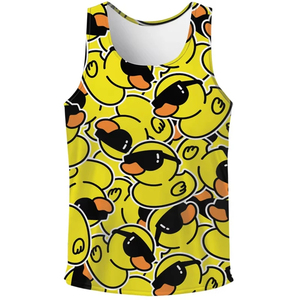 Mens 3D Print Tank <b>Top</b> | Cartoon Duck Vest | Gorilla Pattern Sleeveless Shirt | Summer Casual O-Neck Loose Fit Gym Sportswear - Product Image 1