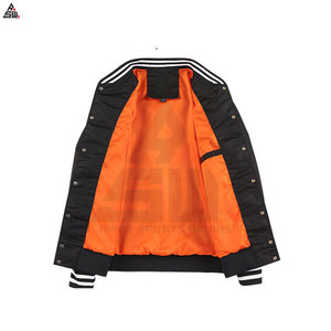 Custom Made Sporty <b>Canvas</b> Bomber <b>Jacket</b> for <b>Men</b> Winter 100% Cotton Breathable Solid Stand Collar Front Logo Best Selling - Product Image 4