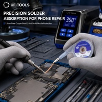 UF-TOOLS Mèche à dessouder professionnelle pour réparation de téléphones, 1,5 mm, en cuivre pur, avec buse anti-brûlure