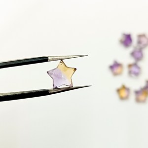 Ametrine Faceted Star Shape Natural Ametrine Gemstone <b>Beads</b> Loose Hand Carved <b>Beads</b> 10MM Star <b>Beads</b> Jewelry Making Factory Price - Product Image 4