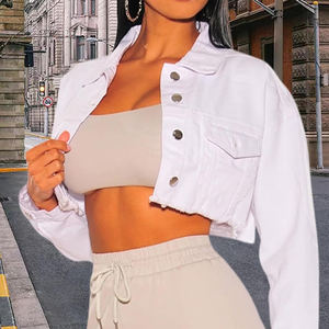 2025 conception personnalisée mince à manches longues bleu Denim veste pour les femmes vente chaude nouveau Style OEM avec coton matériau de remplissage - Product Image 4