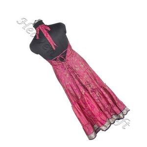 SD023 Saree / Sari / Shari indien et pakistanais vêtements de l'Inde Hippy Boho Italie marché tendance Vintage indien Vintage Sari - Product Image 4