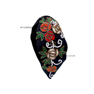 Nuevos accesorios de moda de lujo de la India, diadema con cuentas bordadas a mano con estilo, pieza llamativa colorida para niñas, plata dorada - Product Image 2