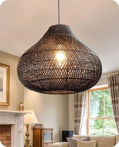 Wholesale Handcrafted Traditional Rattan Pendant Light with Bamboo Design Eco-Friendly Light Covers for Home Office - Product Image 6