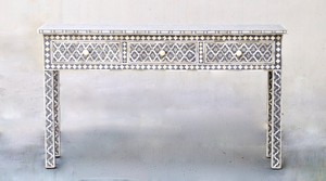 Bone Inlay Console Bone Inlay Accent <b>Table</b> - Product Image 3