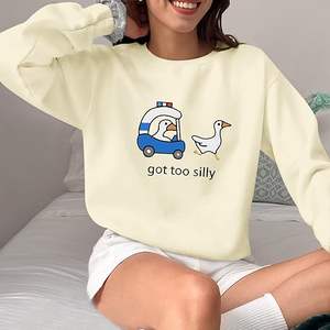 Custom Print Logo <b>Sweater</b> Loose Streetwear Oversized Heavyweght Hoodie Women <b>Crewneck</b> Sweatshirt - Product Image 4