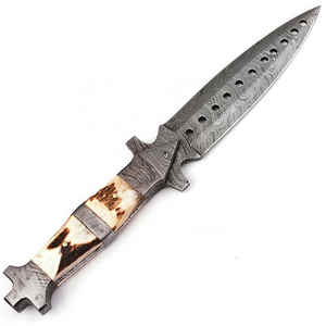 Couteau de chasse de survie en gros fait à la main avec manche en bois couteau de Camping à lame fixe personnalisé en damas - Product Image 1