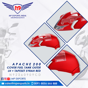 Couvercle de tapisette rouge pour réservoir de carburant L compatible avec les systèmes de carrosserie de motos Apache RTR 200 - Product Image 2