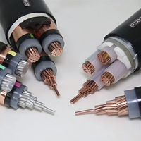 Câble d'alimentation haute tension 26/35kV YJV22 avec conducteur en cuivre, armure en acier, gaine en PVC, diamètre du conducteur 12mm