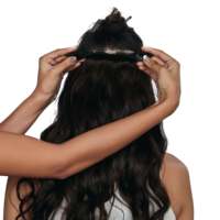 Extensiones de Cabello Original Volumateur Oreille con 4 Clips, Textura Lisa, 100% Cabello Humano Remy Indio, Tejido Plano Hecho a Máquina, Todos los Colores