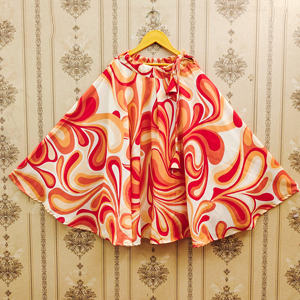 Lehenga Choli de Poliéster con Estampado Abstracto Rojo Naranja de Shoryam Fashion para Niñas |   Ropa Étnica de Diseño Premium Lista para Fiestas - Product Image 4