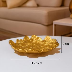 Indian Wholesale Handcrafted Abstract Aluminum Bowl Gold Finished Uneven <b>Edge</b> Design CounterTop Display Fruits <b>Metal</b> Material - Product Image 2