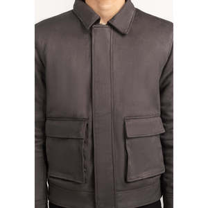 Chaqueta de lona para trabajo de otoño con cuello alto y cierre de cremallera, talla XL, acabada y recubierta, teñida lisa con acolchado. - Product Image 1