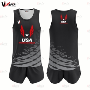 Cómodo uniforme sublimado de pista de campo de alta calidad suave de secado rápido de tela sin mangas uniformes de pista y campo de alta calidad - Product Image 1