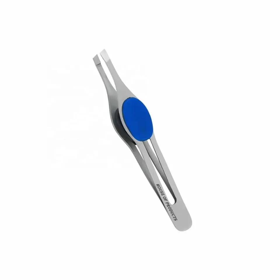 Eyebrow Tweezers Stainless Steel Eyebrow Tweezers with Silicon /Rubber Grip