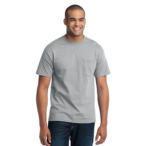 T-shirt ras du cou à manches courtes pour hommes gris chiné 52 coton 48% polyester t-shirts sérigraphie logo personnalisé t-shirts - Product Image 1