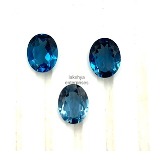 12x16mm London Blue Topaz Oval Cut Loose Gemstones Natural Topaz Faceted <b>Beads</b> for Jewelry Making From <b>Direct</b> Indian Supplier - Product Image 4