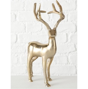 Escultura Navideña de Reno de Metal Hecha a Mano con Acabado Dorado, Decoración Moderna y Ecológica para Hogar, Oficina o Boda - Product Image 4