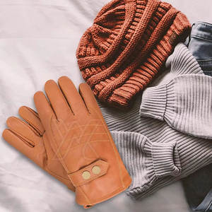 Gants d'Hiver en Cuir de Haute Qualité pour Adultes, Extérieur, Uni, Écran Tactile, Respirant, Garde au Chaud, Doux, Taille Personnalisée - Product Image 5