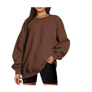 Sudadera Cómoda de Otoño, Tejida en Algodón/Fibra de Bambú, Transpirable, para Mujer, Corte Holgado, con Forro Polar, Manga Larga, Logotipo Frontal, Estilo Urbano - Product Image 3