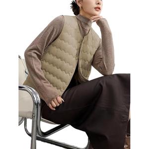 Women's Quilted Sleeveless Vest with Snap Button Front, Lightweight Insulated Short Outerwear