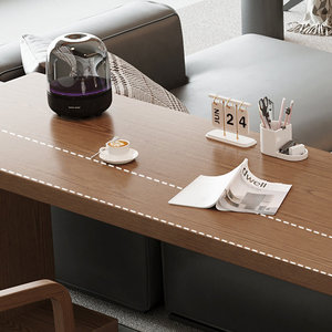 Solid Wood <b>L</b>-<b>Shaped</b> Computer <b>Desk</b> Light Walnut Rectangular Writing <b>Office</b> Workstation <b>DESK</b>-0050 - Product Image 4