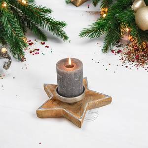 Décoration de table de Noël en forme d'étoile rustique avec finition naturelle, design artisanal, accent chaleureux pour la décoration de table festive à la maison - Product Image 1