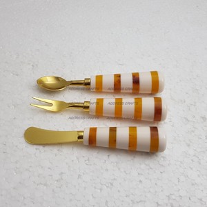 Precio al por mayor Venta caliente 18/8 Cubiertos de acero inoxidable Juego de cubiertos Mango de resina Fabricante y exportador Fiesta de bodas Usado - Product Image 6